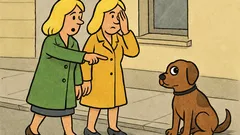 Banc: Două blonde pe stradă...