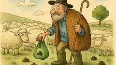 Banc: Intră ciobanul la ISU cu oile