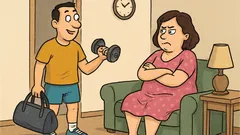 Banc: Iubito, plec la sală. Vii?