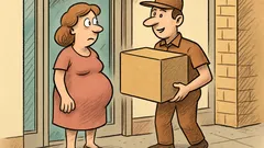 Banc: O gravidă și curierul grăbit