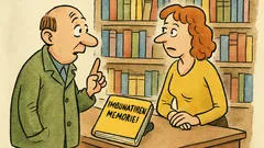 Banc: Într-o librărie, un client întreabă...