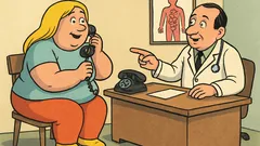 Banc: O blondă supraponderală la doctor…