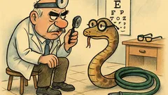 Banc: Un șarpe bătrân la oftalmolog...