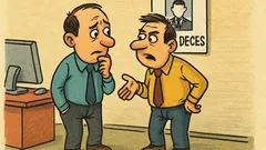 Banc: Doi colegi află că șefu’ a murit