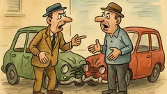 Banc: Doi șoferi se ciocnesc...