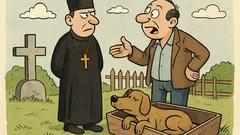 Banc: Părinte, mi-a murit câinele…