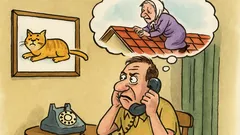 Banc: Soția sună: „Ce face pisica?”