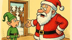 Banc: Moș Crăciun renunță la reni