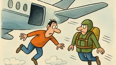 Banc: Ca să sari din avion...