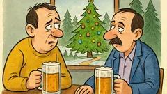 Banc: Doi bărbați la o bere