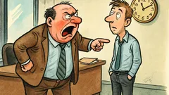 Banc: Un angajat întârzie la serviciu...