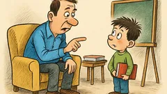 Banc: Tatăl întreabă: m-a prins învățătoarea?