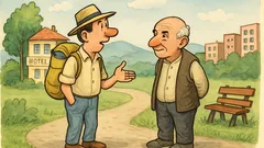 Banc: Un turist întreabă cât de sănătos