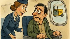 Banc: Stewardesa întreabă: Ați mai zburat?