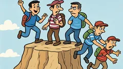 Banc: Patru suporteri urcă spre creastă