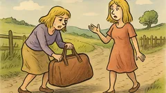 Banc: Două blonde pe un drum de țară