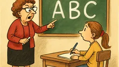 Banc: Profesoara: Să scrieți cu majuscule!