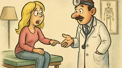 Banc: O blondă merge la medic disperată