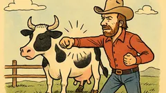 Banc: Chuck Norris bate vaca pentru unt