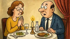 Banc: Soțul și soția la restaurant