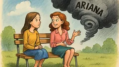 Banc: Două tinere stau de vorbă...