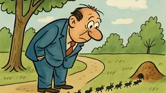 Banc: De trei zile urmăresc furnicile...