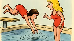 Banc: O blondă și-o brunetă sar...