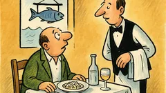 Banc: La un restaurant pescăresc...