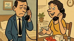 Banc: Soțul sună din delegație…