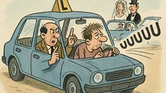 Banc: La școala de șoferi, instructorul spune...