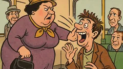 Banc: O cucoană grasă urcă-n autobuz...