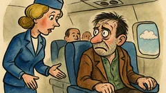 Banc: Stewardesa întreabă un pasager neliniștit