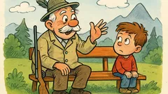 Banc: Bunicul vânător îi spune nepotului