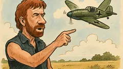 Banc: Chuck Norris strigă „Bang!” spre avion