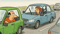 Banc: Pe autostradă, ștergătoarele pornesc fără ploaie…