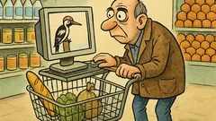 Banc: Tata la cumpărături, ca ciocănitoare