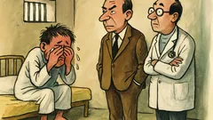 Banc: În sanatoriu, un pacient plânge...