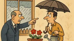 Banc: John, du-te afară și udă florile!