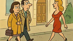 Banc: Un tip și o tipă pe stradă