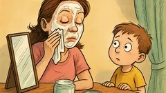 Banc: Copilul o întreabă pe mama