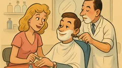 Banc: O manichiuristă frumoasă, într-o frizerie