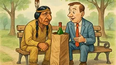 Banc: Un indian stă pe bancă…