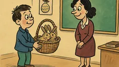 Banc: De Paște, Bulă aduce iepurași învățătoarei