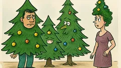 Banc: Intră bradul de Crăciun la serviciu