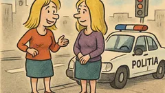 Banc: Două șoferițe blonde stau de vorbă