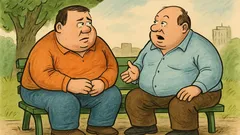 Banc: Doi prieteni mai plinuți stau de vorbă