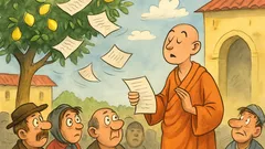 Banc: Un călugăr zen vorbește în piață