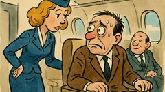 Banc: Stewardesa: Ați mai zburat vreodată?