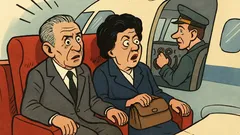 Banc: Ceaușescu urcă în avionul personal