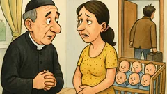 Banc: Preotul o întreabă: aveți copii?